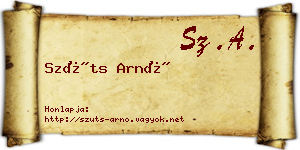 Szüts Arnó névjegykártya